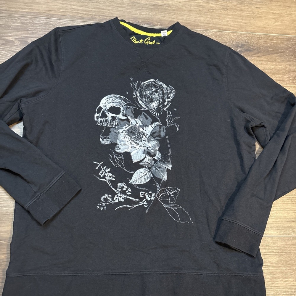 Robert Graham CYRIL Full Moon Skull LS Sweatshirt XL HALLOWEEN